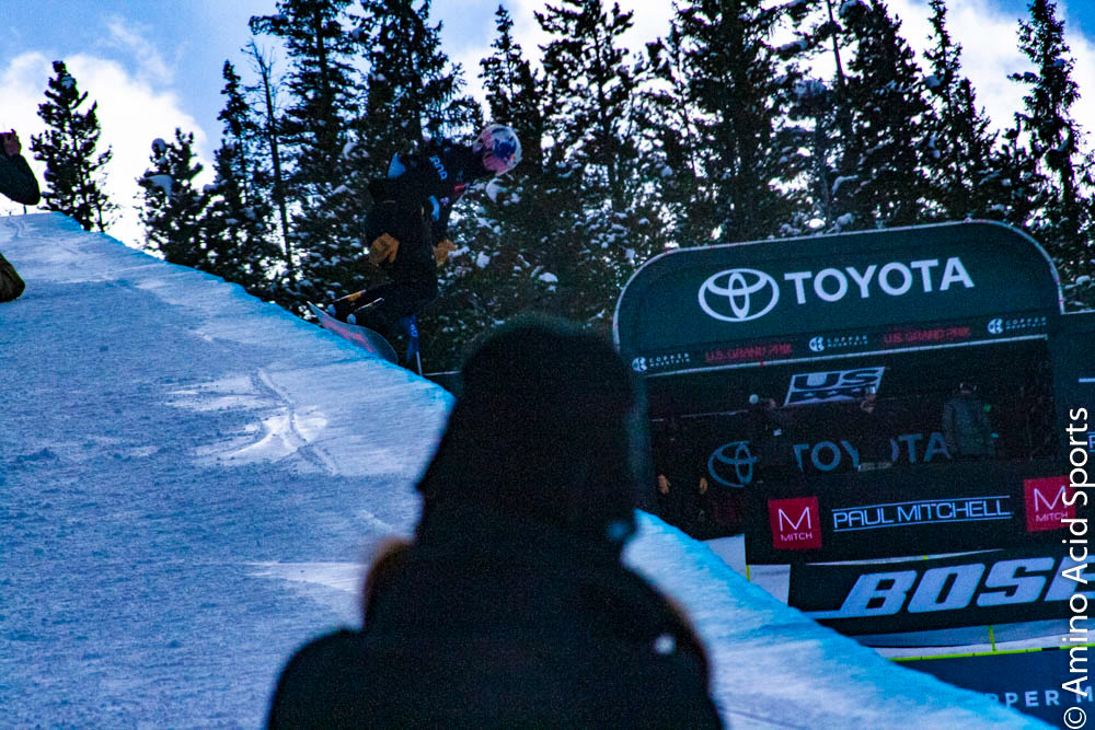 Toby Miller cuts through the coldToby Miller cuts through the cold December of air on his cork front in the halfpipe December of air