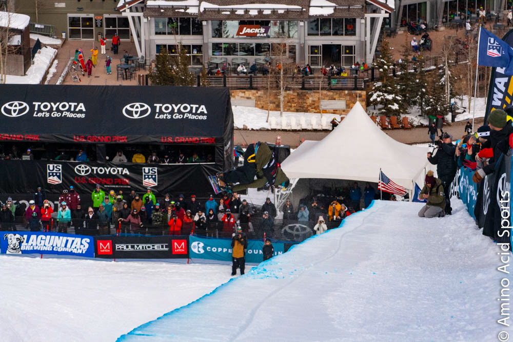 Arielle Gold finishes her run 1.