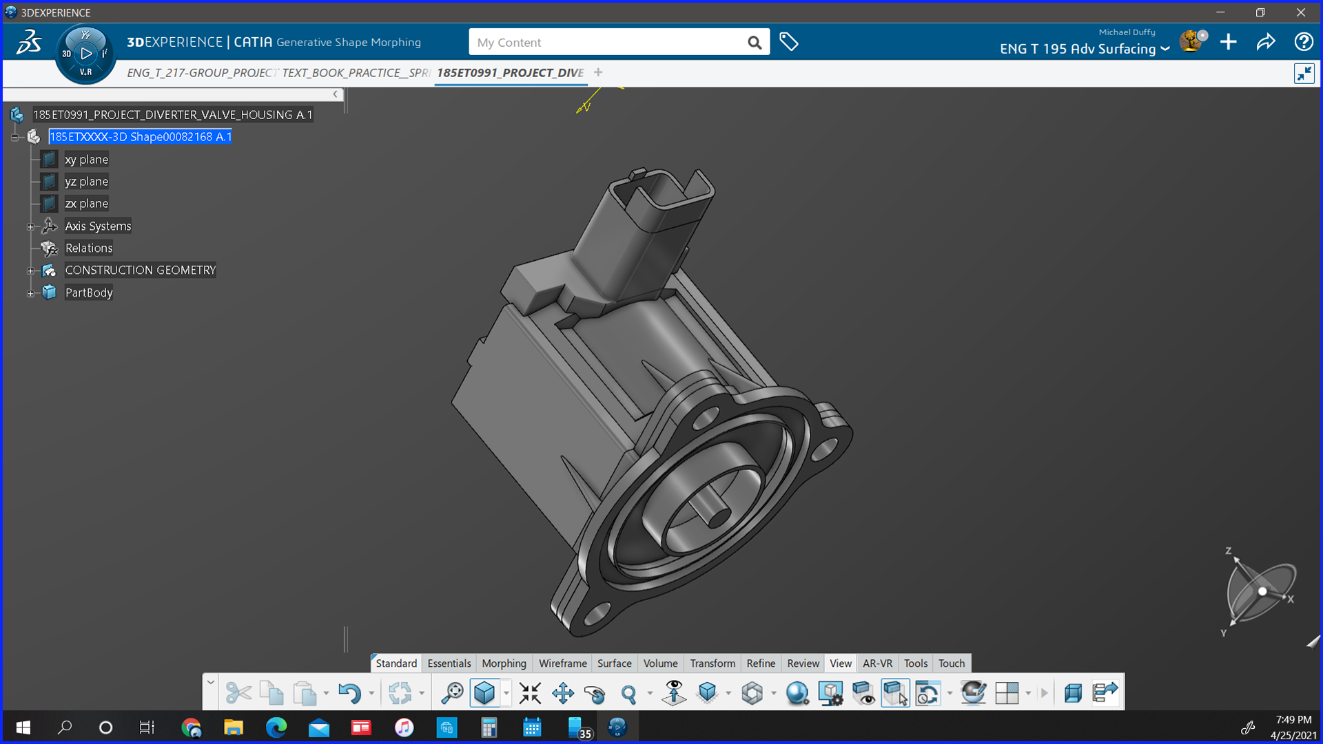 Diverter Valve Alt. View - CATIA 3D Exp