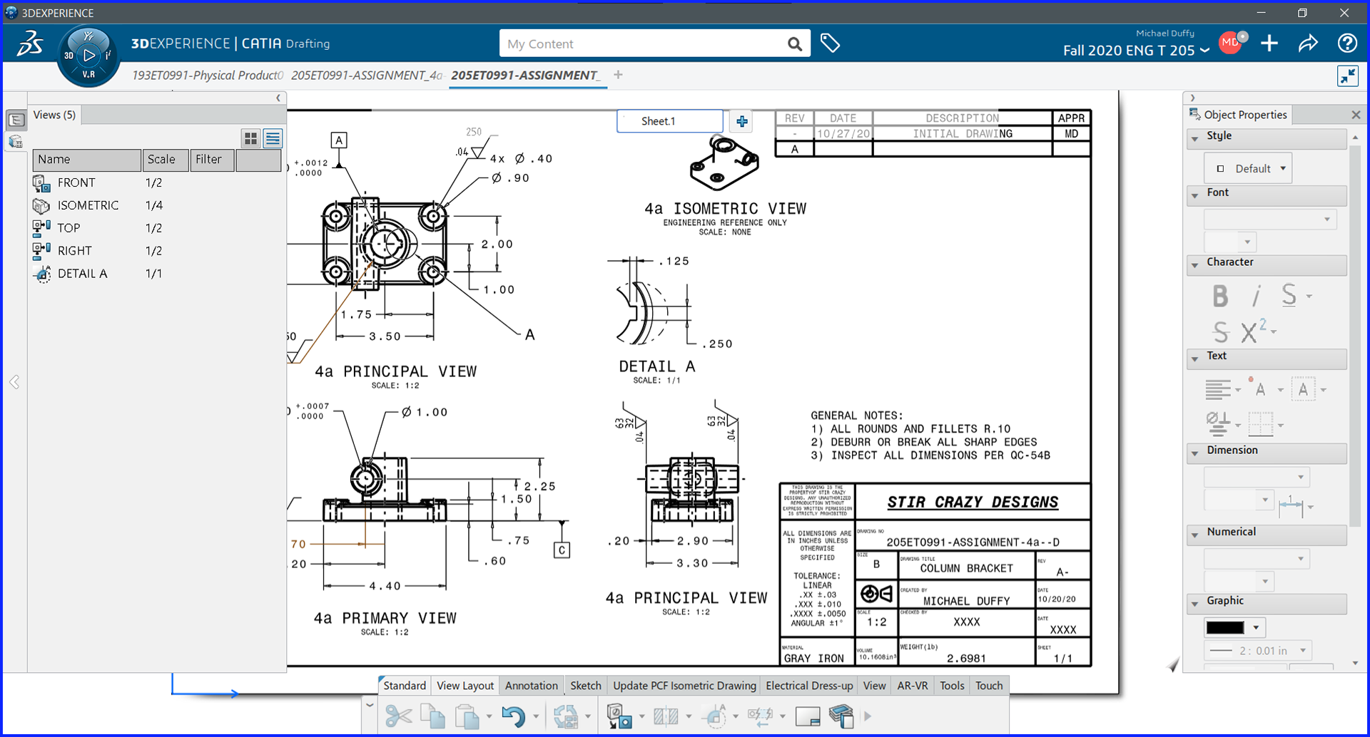 Cast Part w/ Draft - Drawing - CATIA 3D Exp
