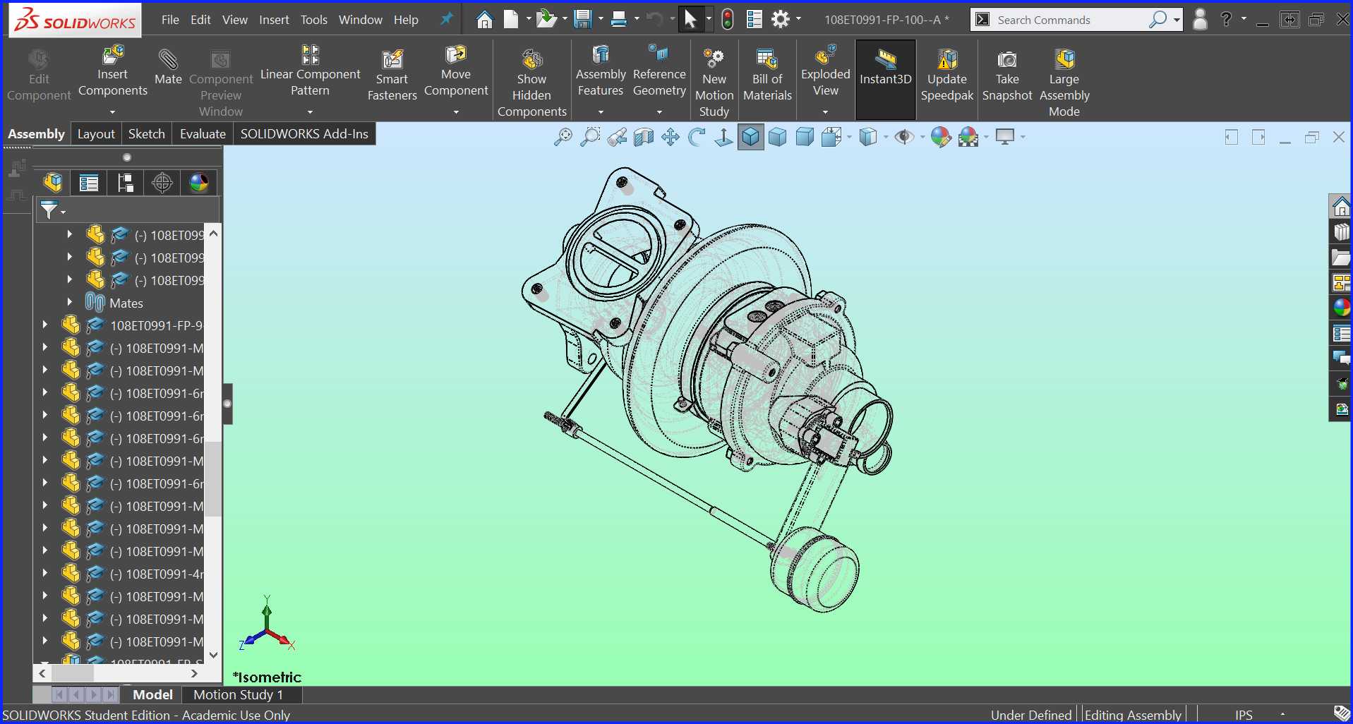 Turbocharger Assembly - Solidworks