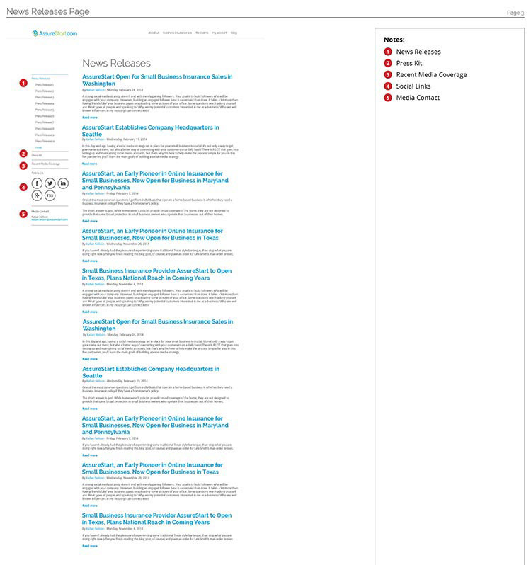 News Release blog layout
