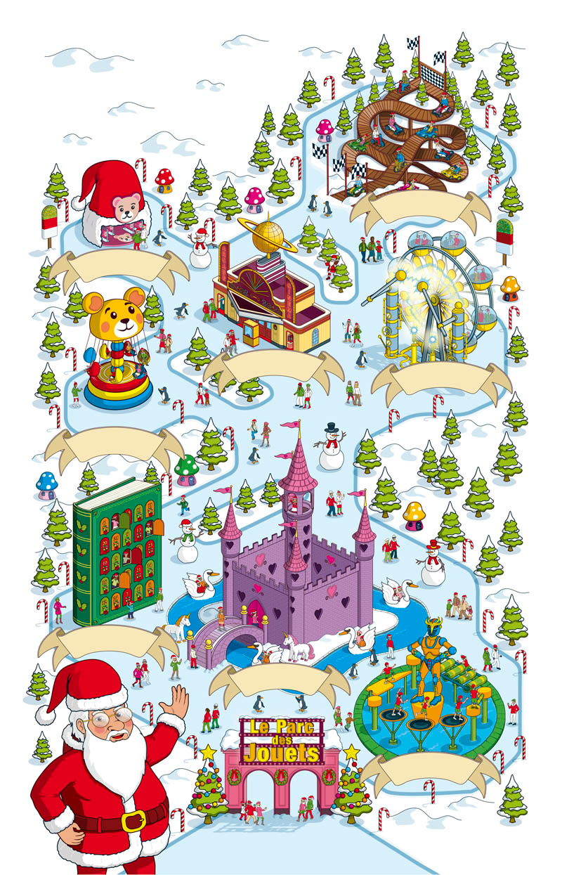 Christmas Winter Wonderland Map Illustration