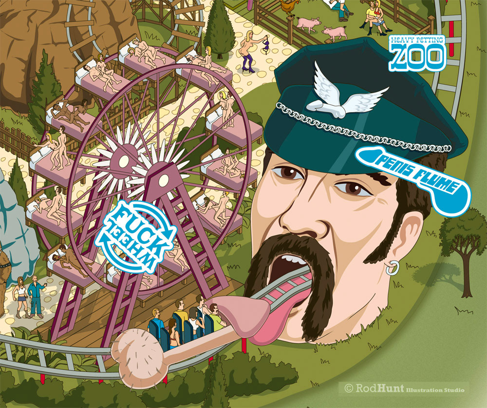 Amusement Park Map for a public awareness campaign promoting safe sex