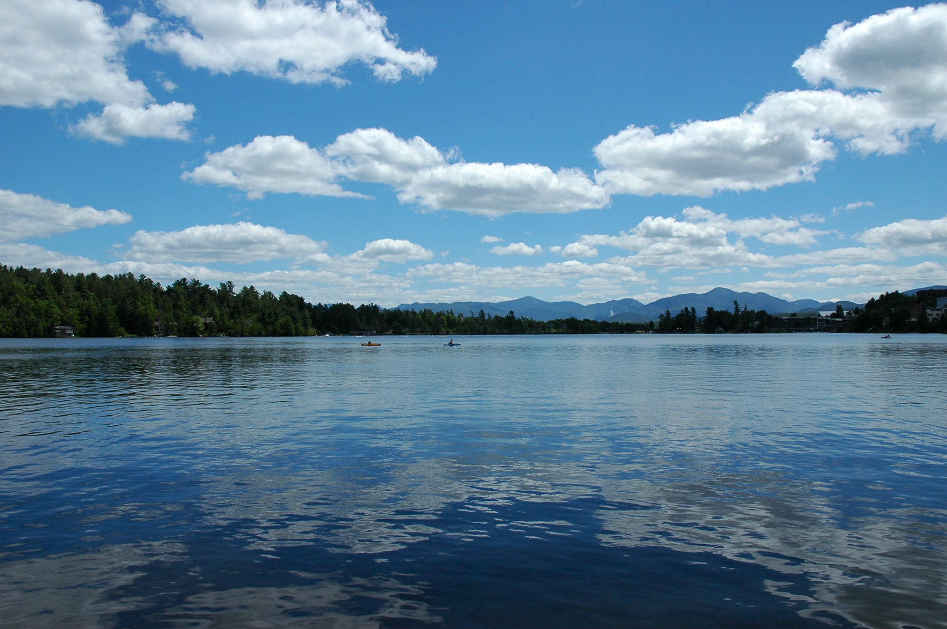 View across Mirror Lake from Lake Placid village
