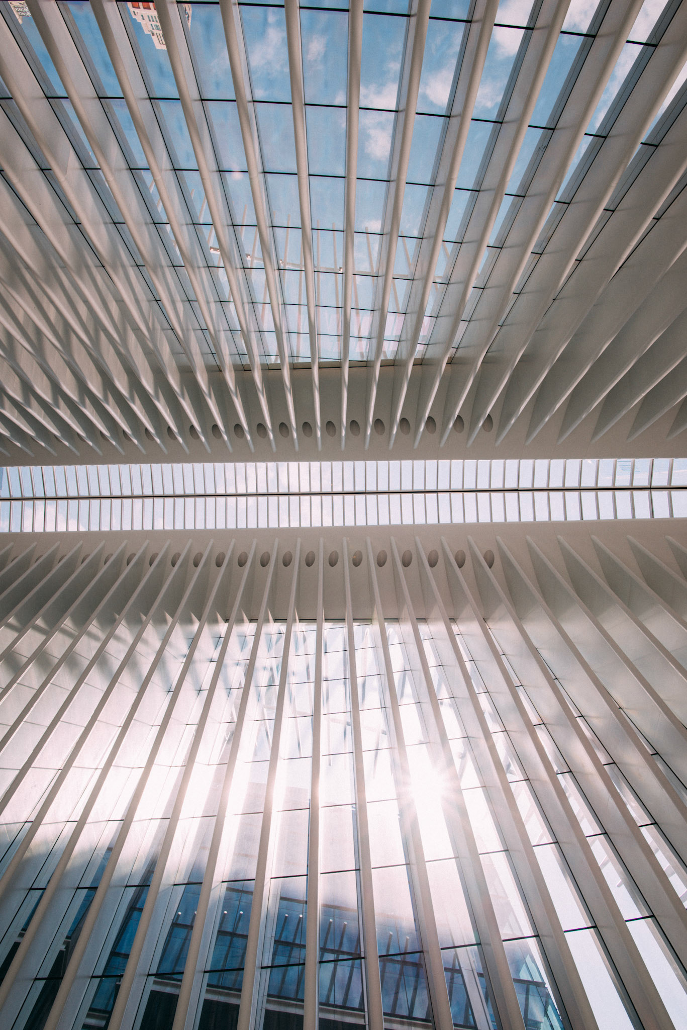 the "great hall" connects the fulton transit center to the path station,  many trade center buildings and brookfield place via underground tunnels.