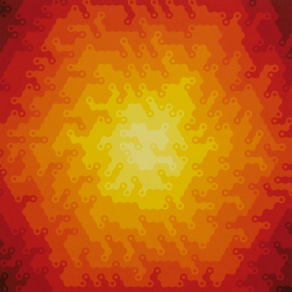 "system construction 0502-1" 2005 acrylic gouashe on wood panel 91 x 91cm