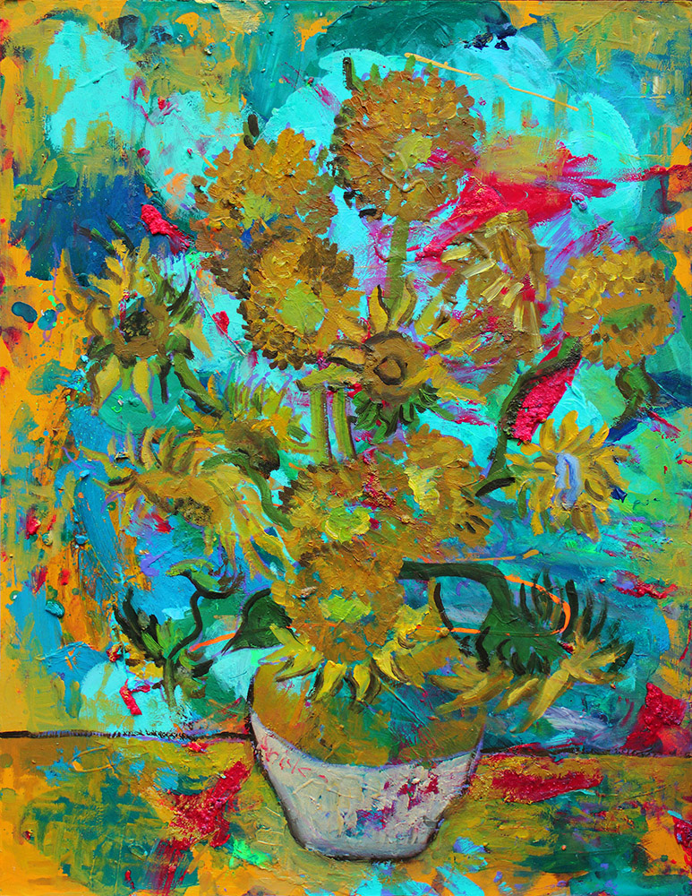 Sunflowers - Oil & Acrylic on HDF Panel