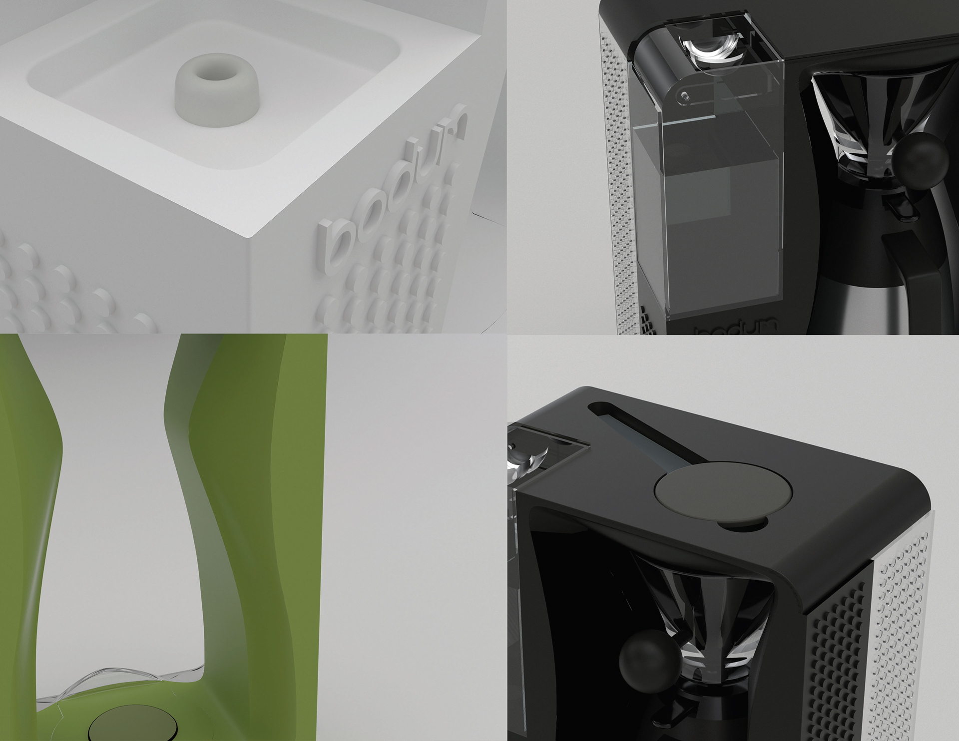 Bodum coffeemaker digital modeling workout.