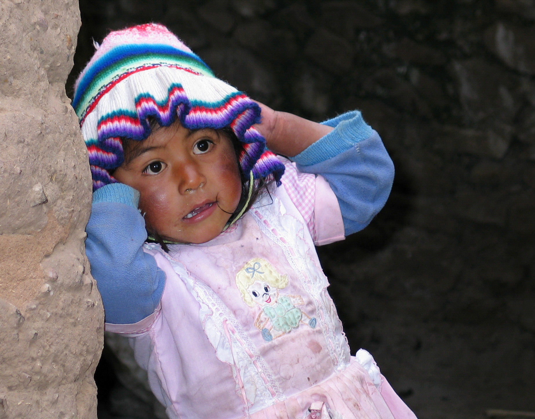 The little girl of the family that hosted me on Isla Amantani. The accomodation was pretty harsh but the people were incredibly warm and hospitable.