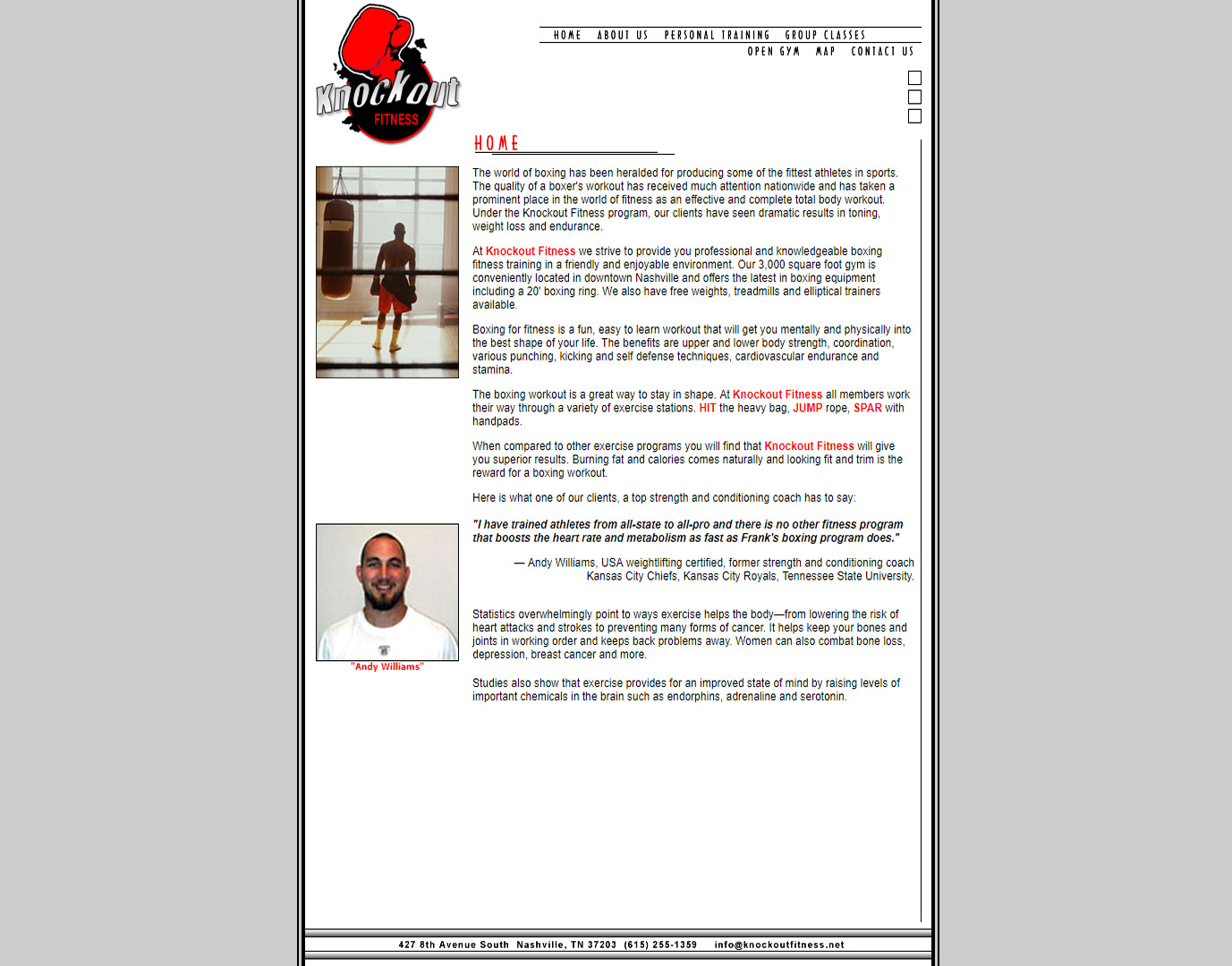 Eric Richard Satter Website Portfolio Knockout Fitness