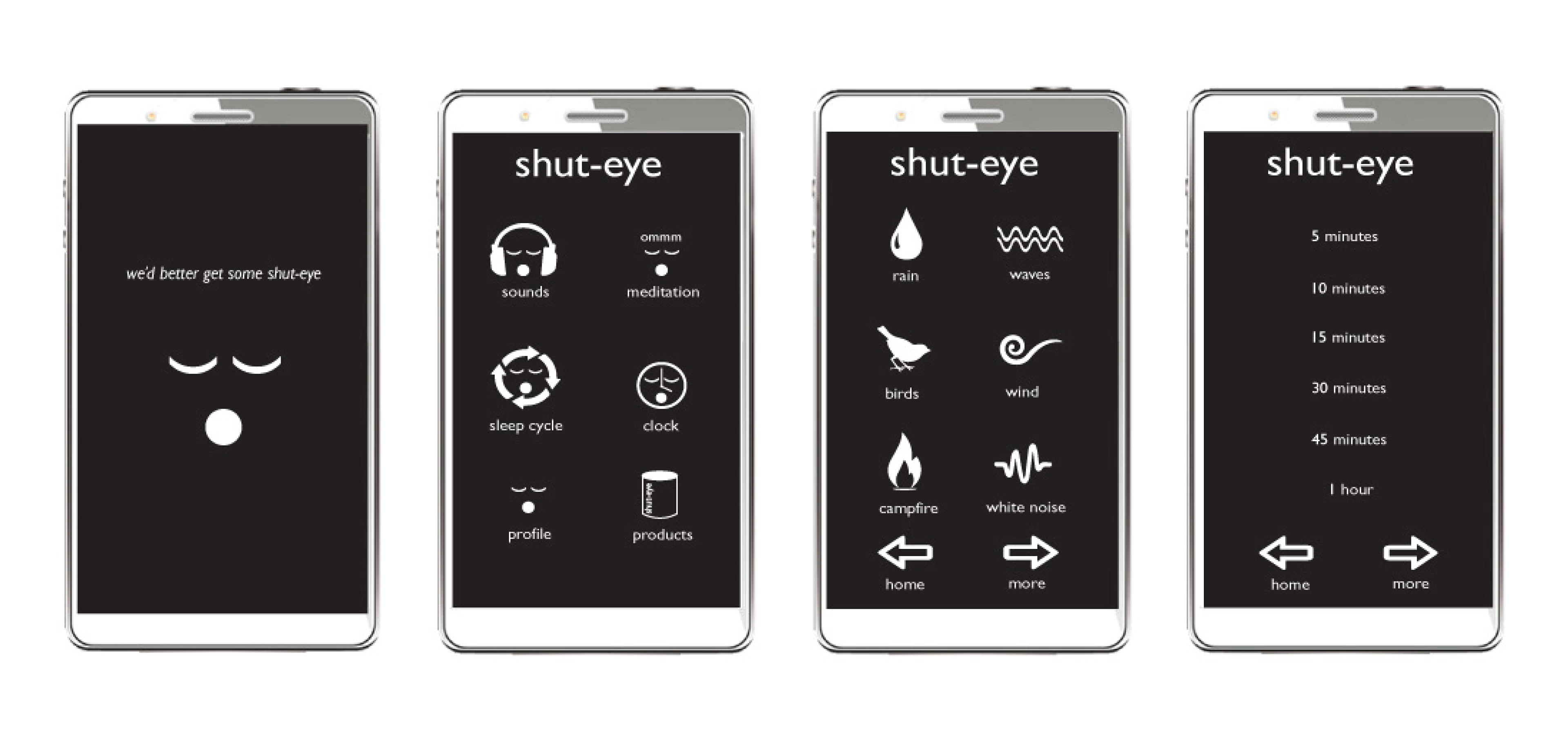 herbal tea meditation and sound noise app to help promote sleep designed by melissa carne graphic designer