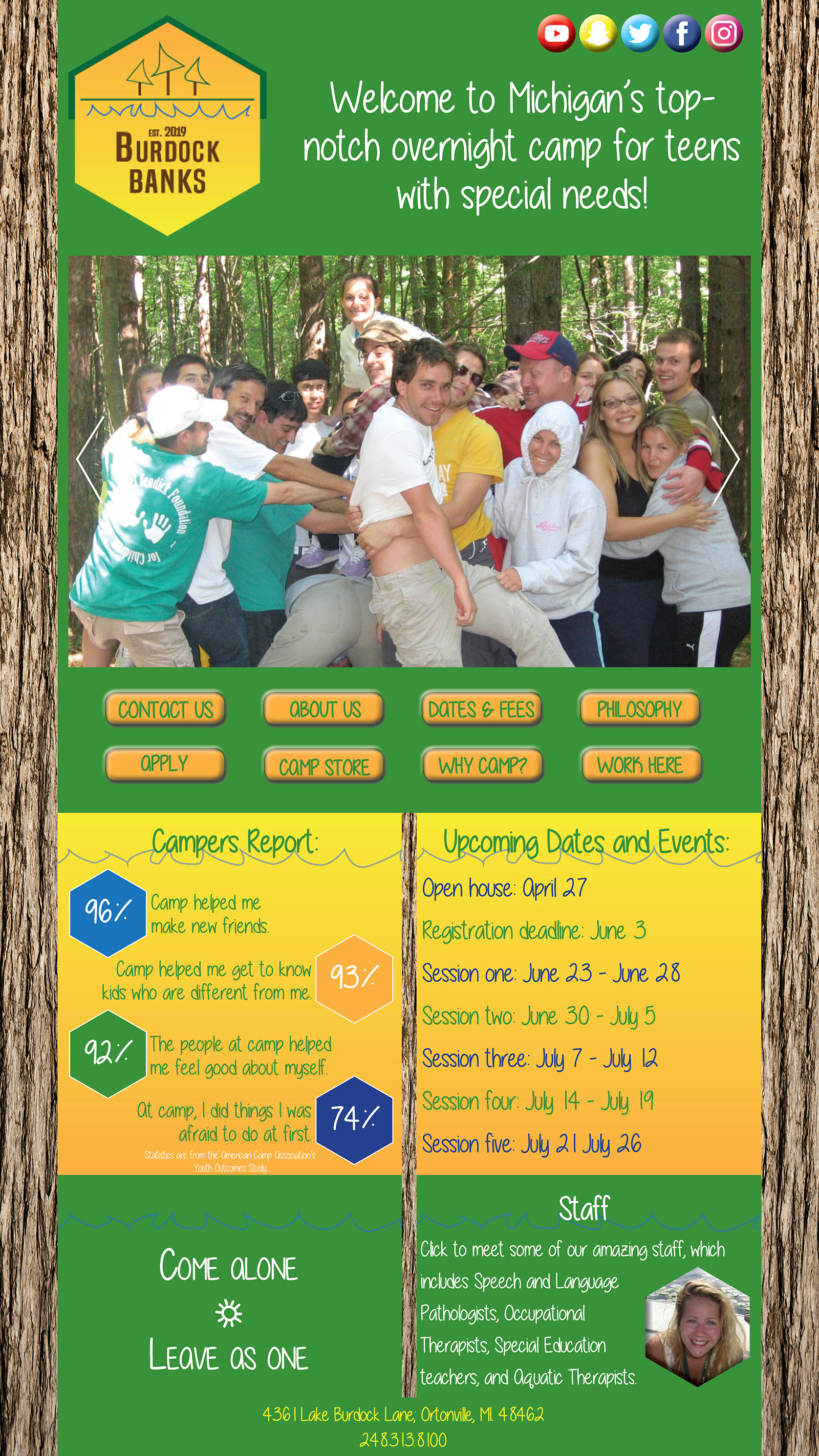 Summer Camp Branding Homepage