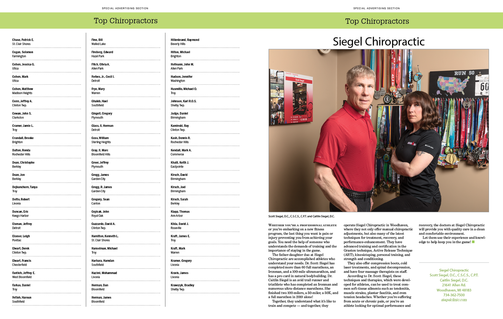 Top Chiropractors Section