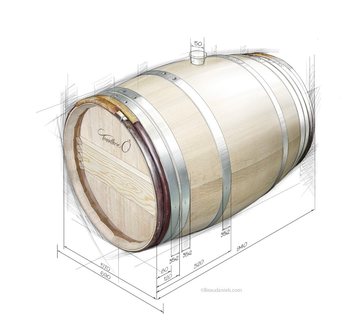 Bordeaux Château Tradition Fitted with elegant Chestnut head hoops, our Bordeaux Château Tradition barrels are handcrafted from the tightest grain French oak selected from the Tronçais and Jupilles forests.