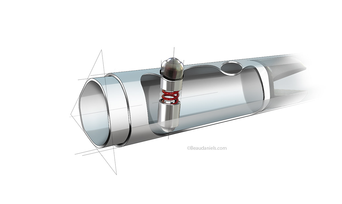 Cutaway view of the catch iteself.