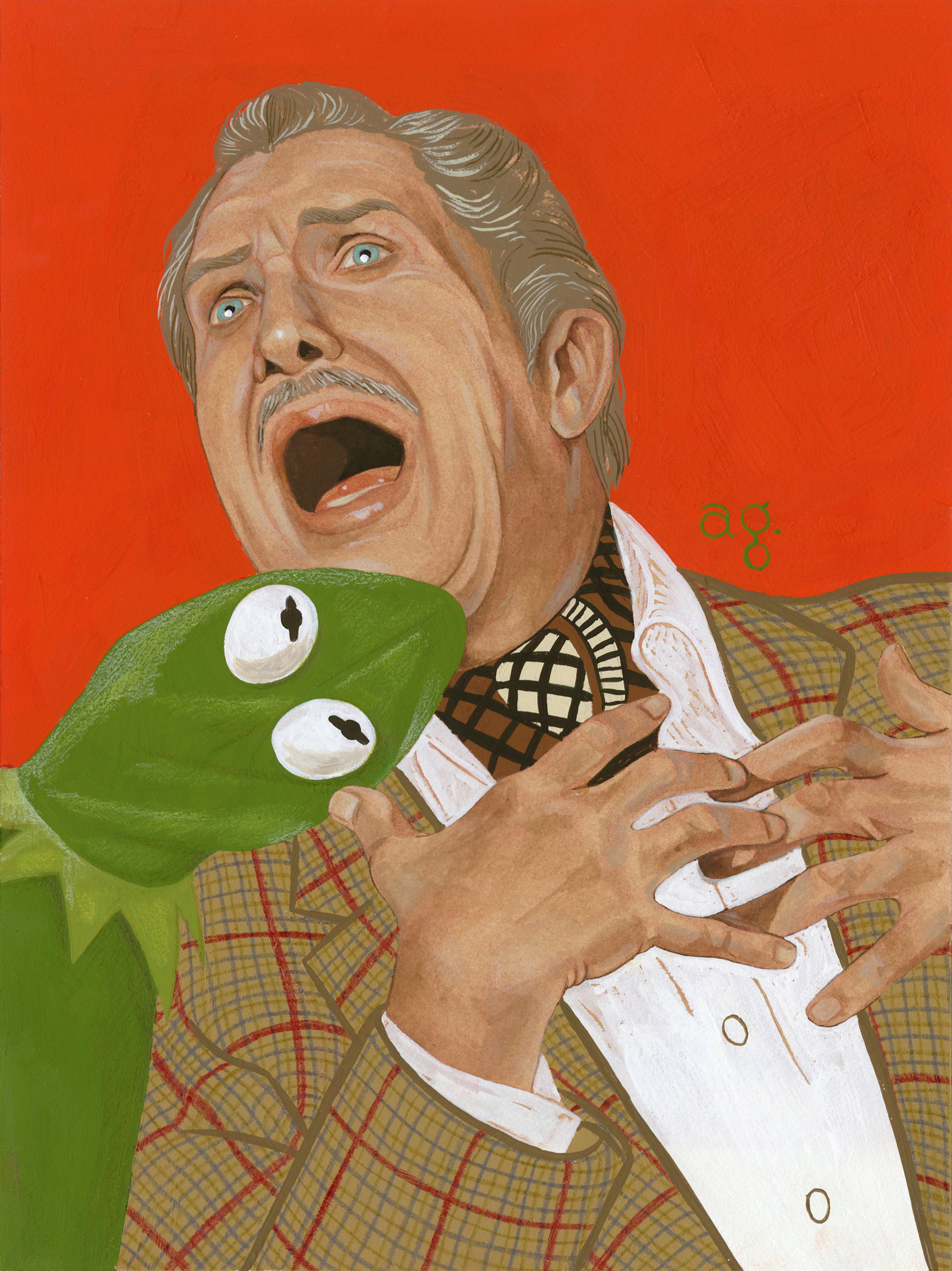 Vincent Price on the Muppet Show - colored pencil, gouache, acrylic