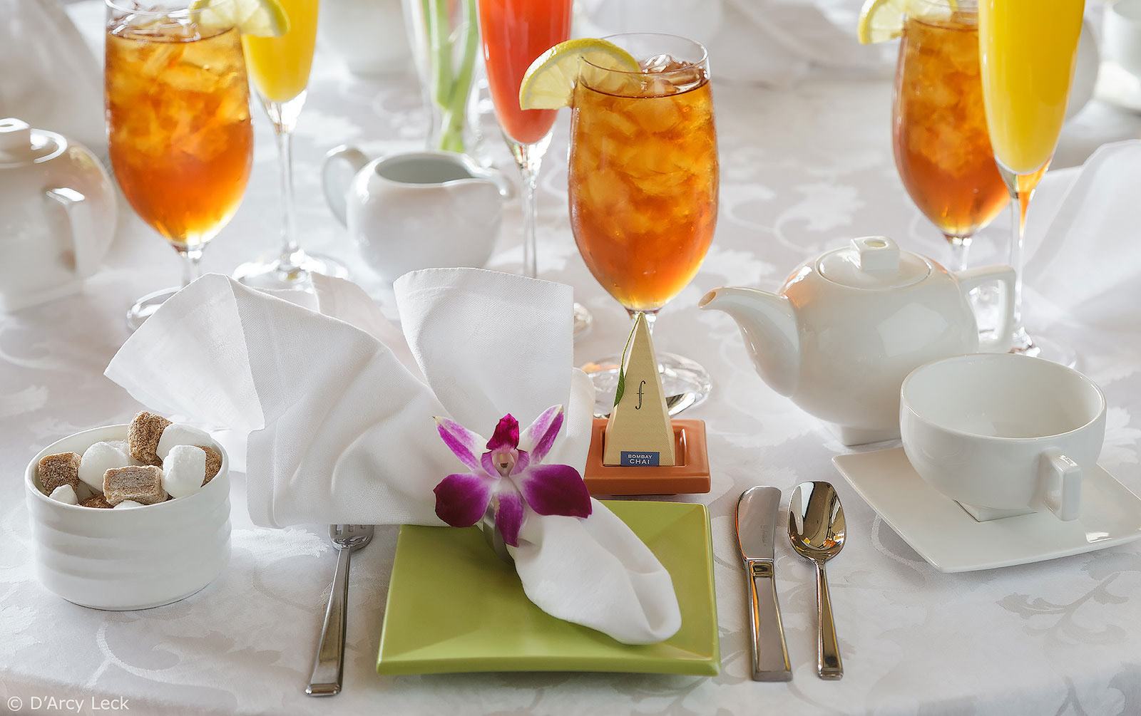 Food and beverage photography of St Julien Hotel & Spa tea service