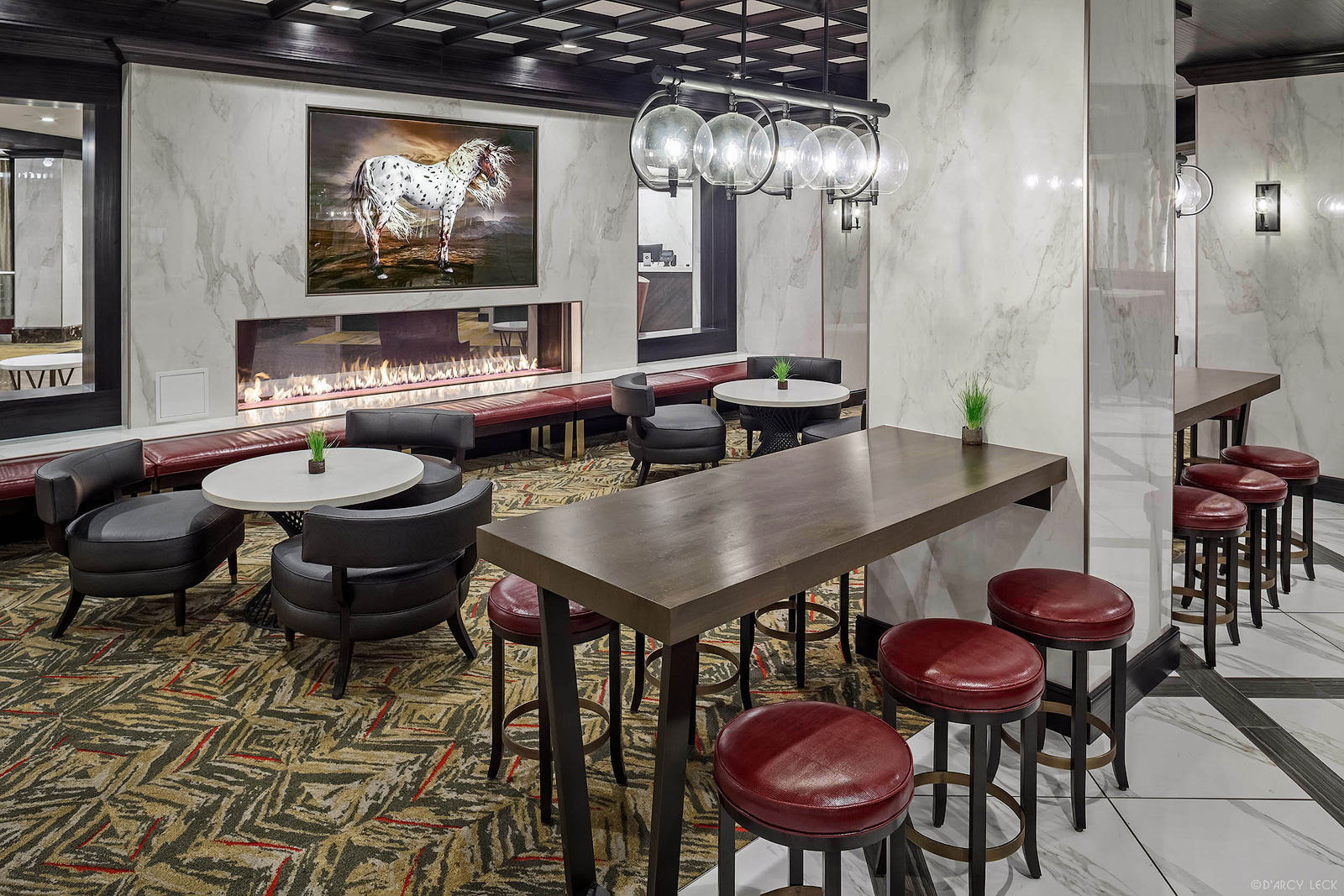 The Hub social area of the DoubleTree Denver hotel