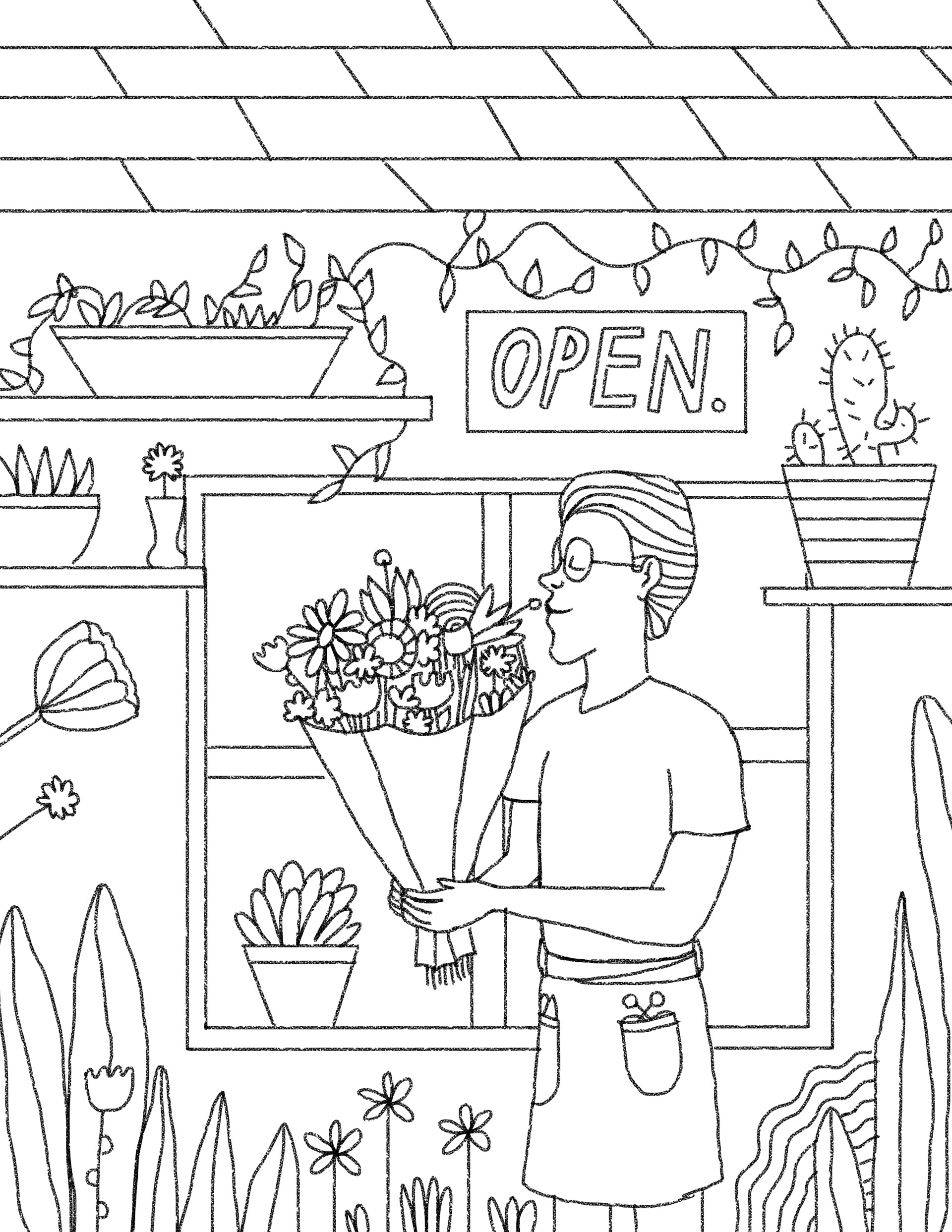 Bobby With His Flowers