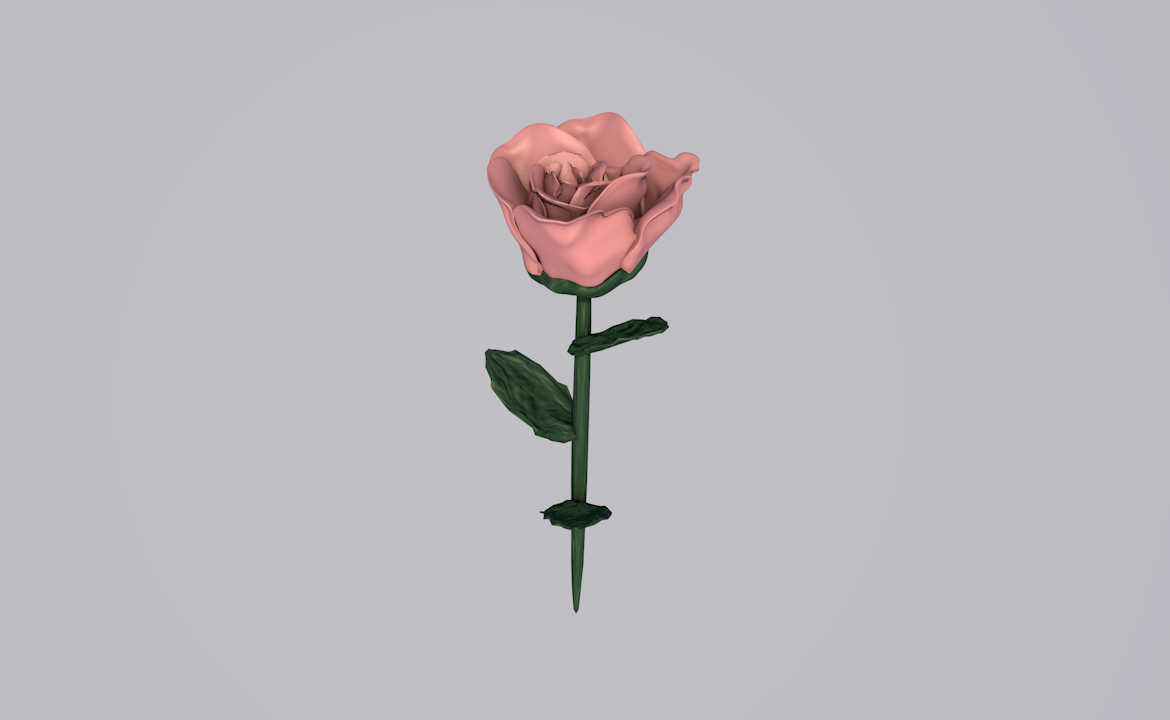 Ink And Illustrator Rose 3d Model