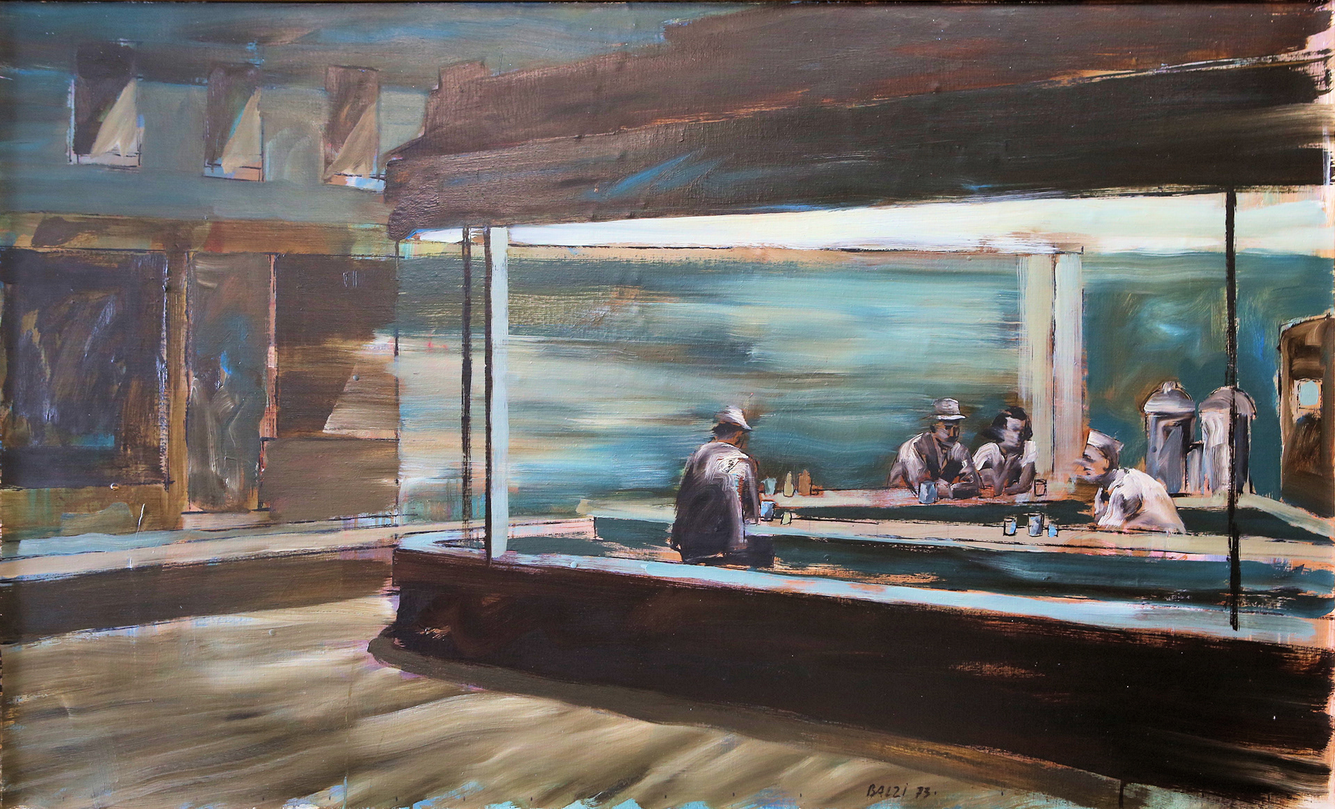 n.109 "American Bar" Oil on canvas. Year:1970  146 x 88cm