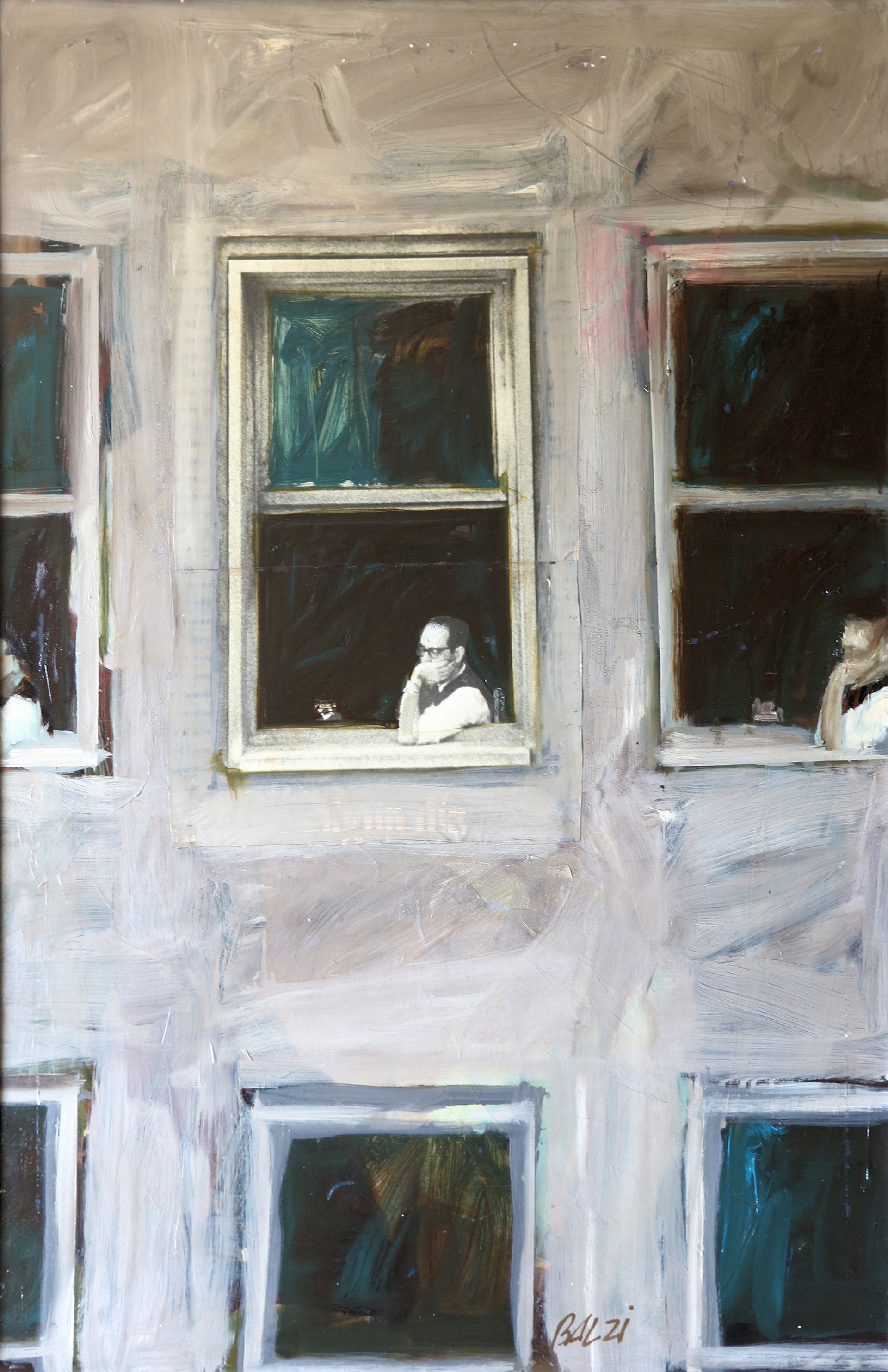 n.92 "Six Windows" Photo collage and oil on canvas Year:1966  82 x 122cm