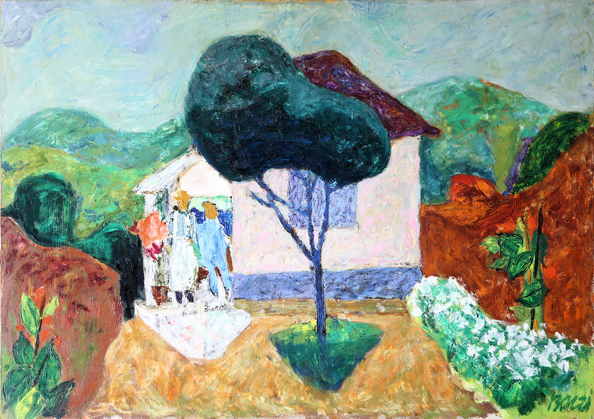 n.79 "Grandparents'  House" Oil on canvas Year: 1963   100 x 70cm