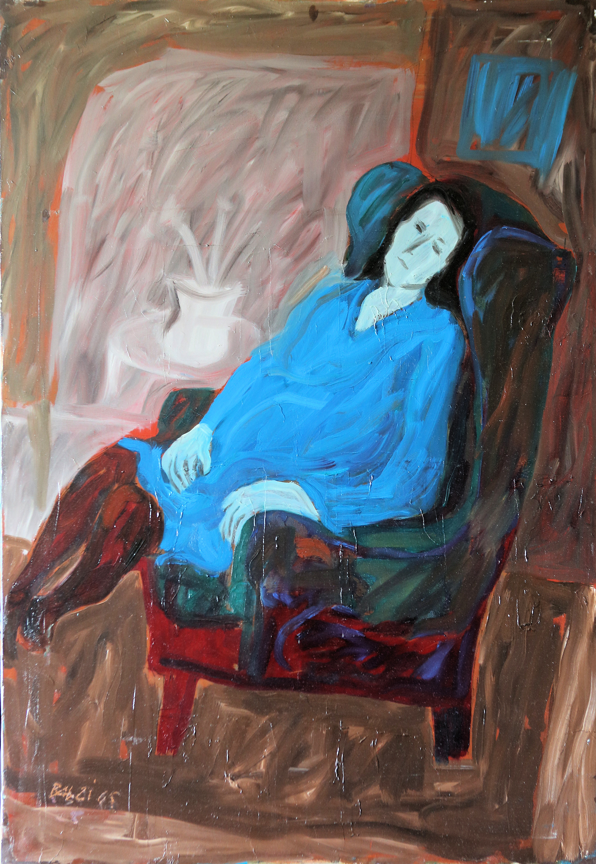 n.86 "Pregnant Woman in Blue" Oil on canvas  Year:1964  70 x 100cm