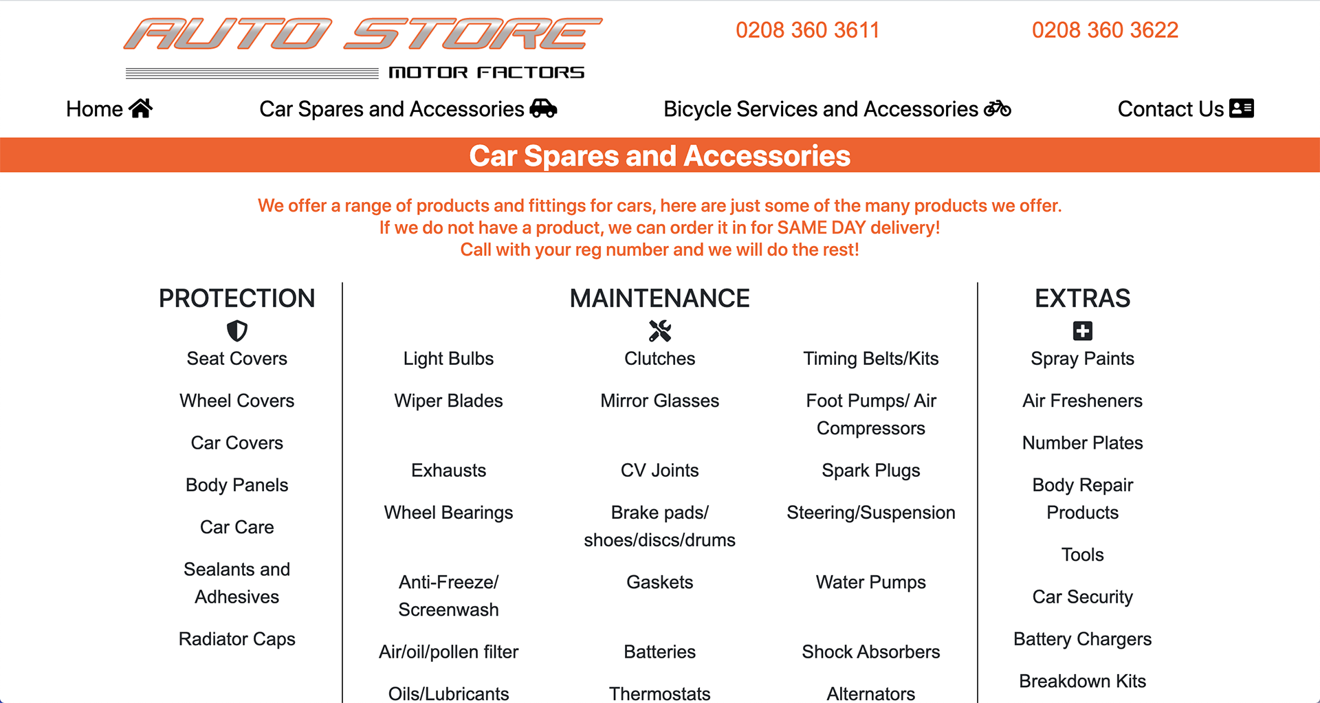 Car spares and accessories