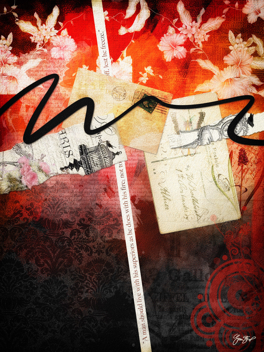 Mixed media collage art by Gina Startup