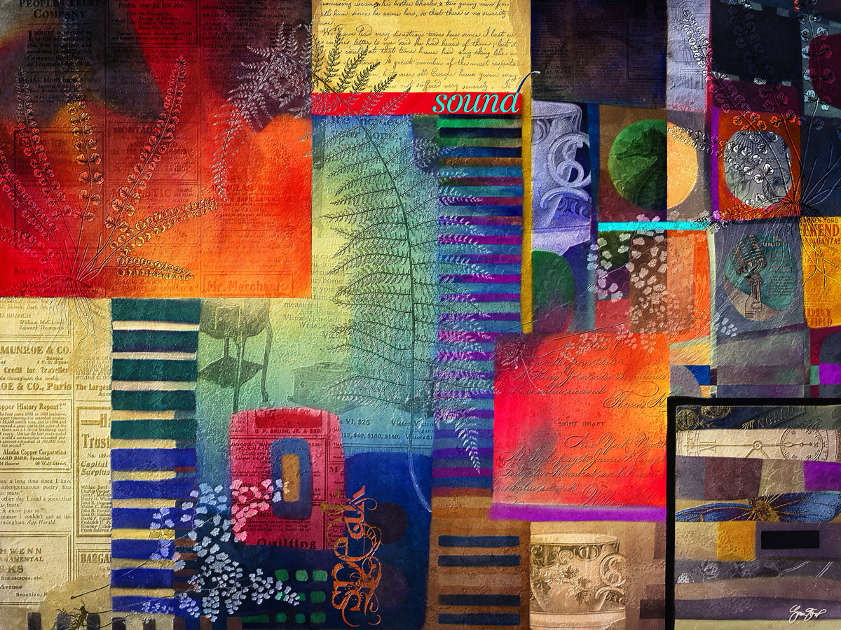 Mixed media collage art by Gina Startup