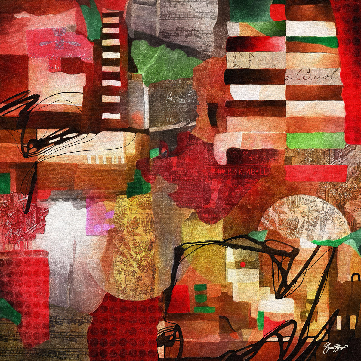 Mixed media collage art by Gina Startup