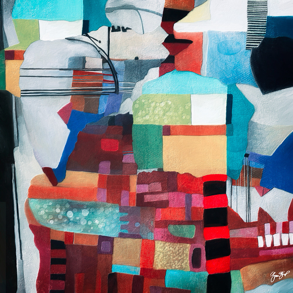 Mixed media abstract art by Gina Startup
