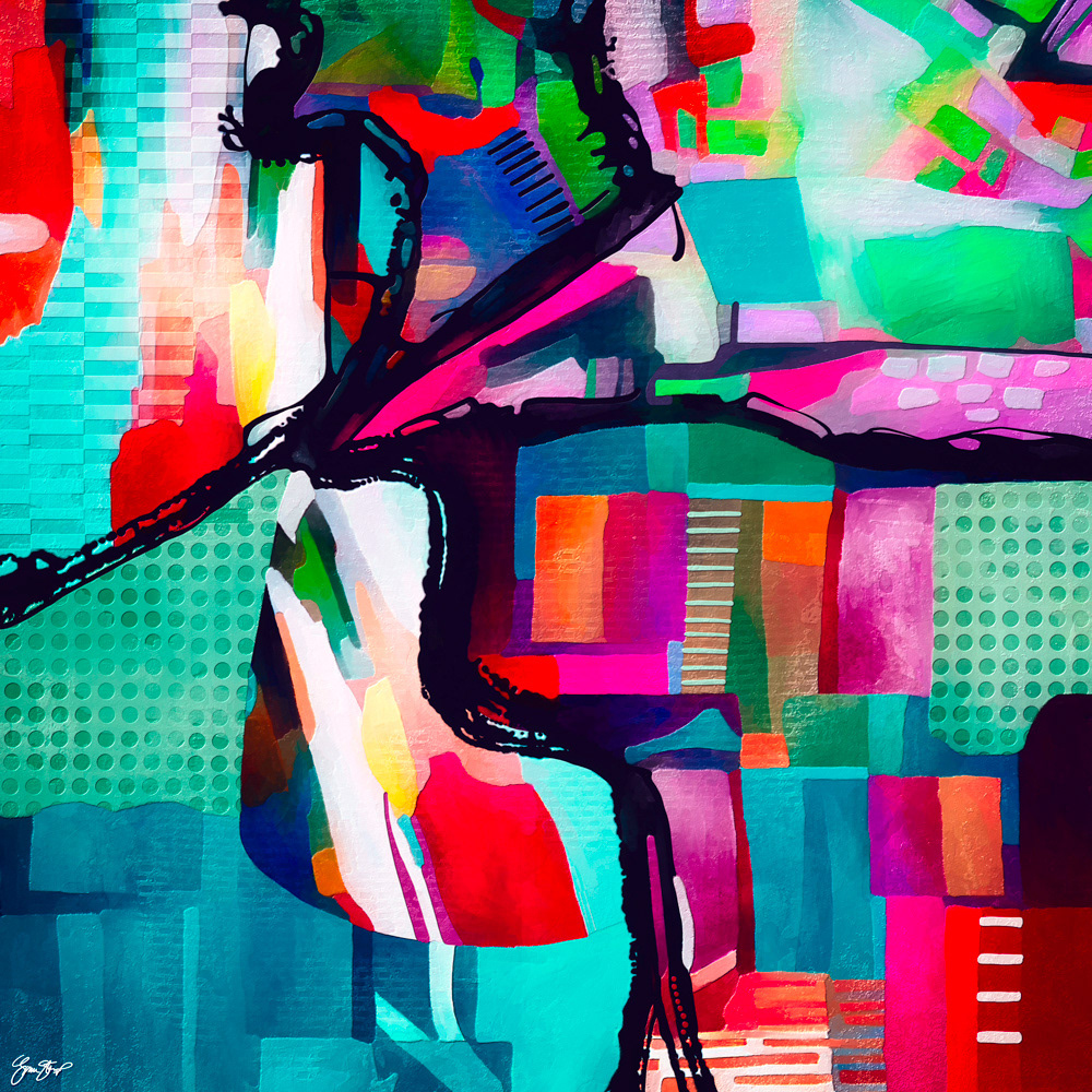 Mixed media abstract art by Gina Startup