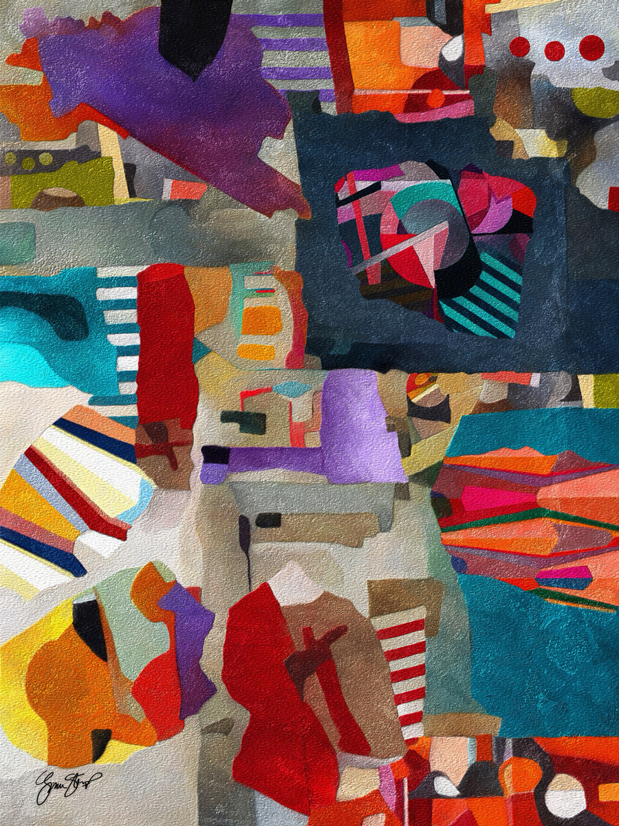 Mixed media Abstract art by Gina Startup