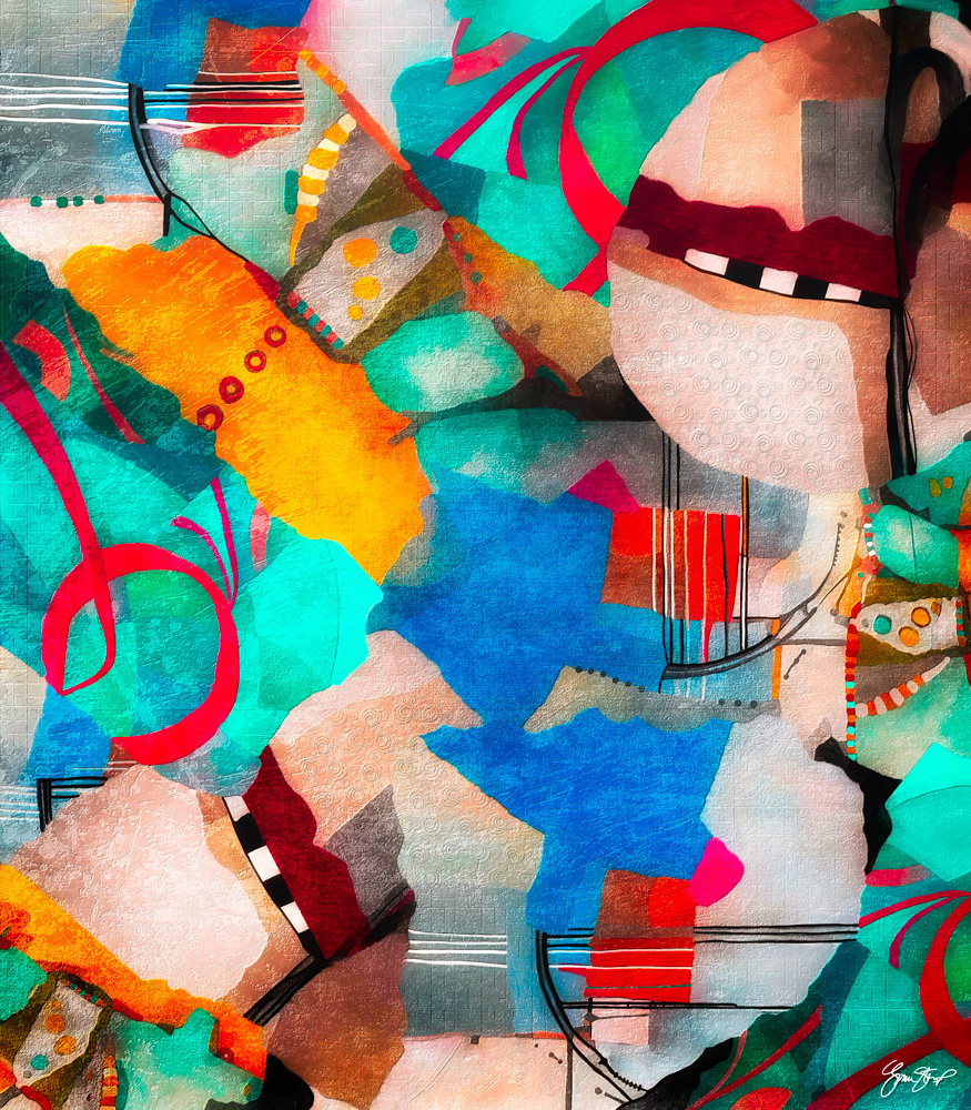 Abstract mixed media art by Gina Startup