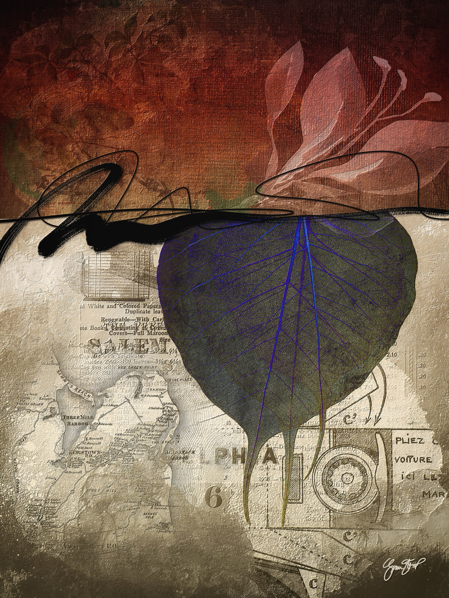 Mixed media collage art by Gina Startup