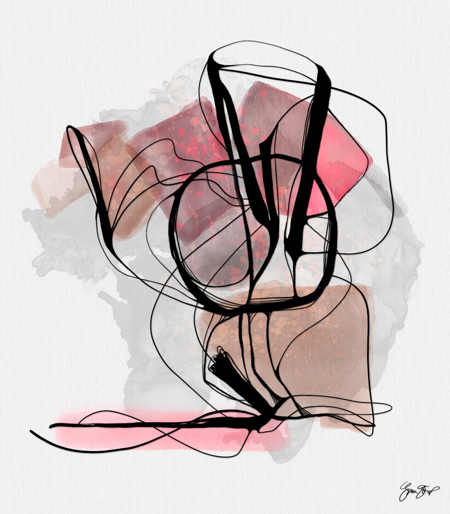 Mixed media abstract art by Gina Startup