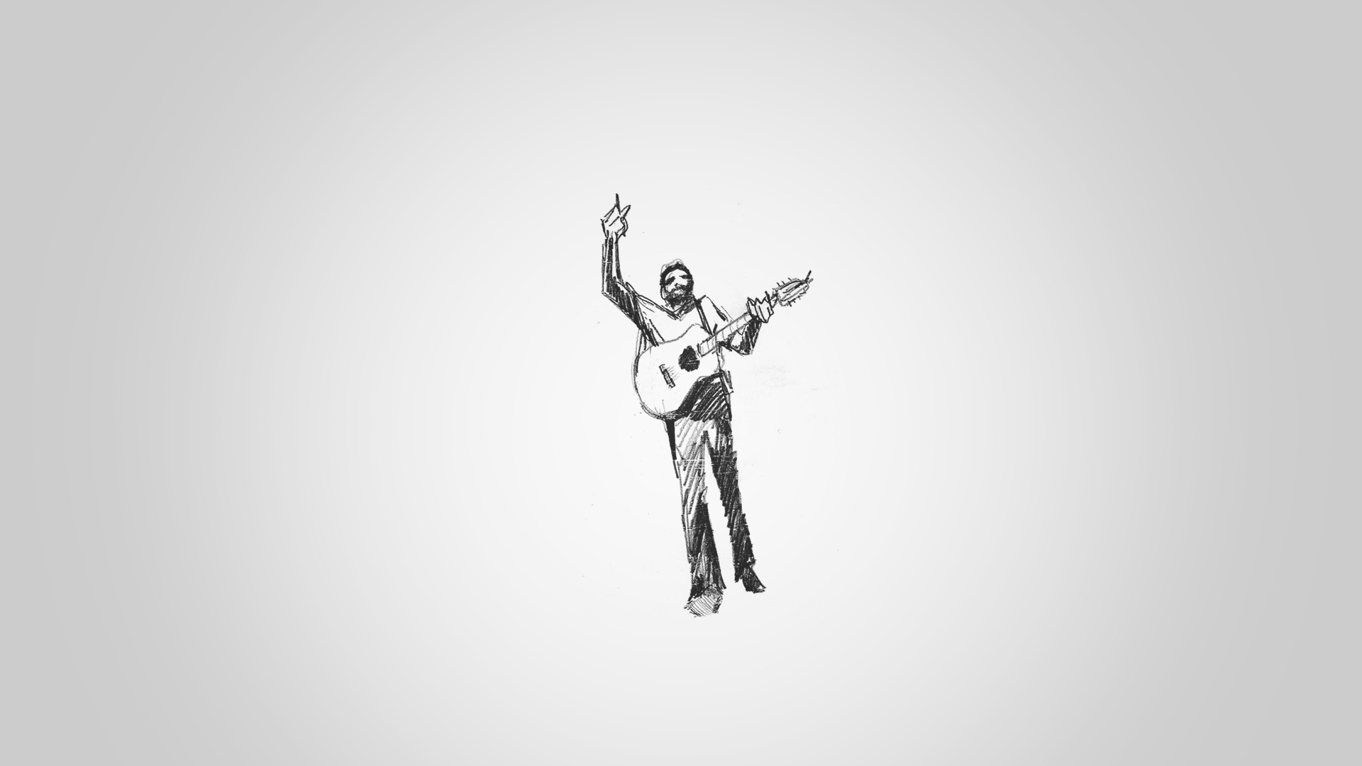 Custom Hand-drawn illustration for the album cover of Owen Plant's record "Beach Busker"