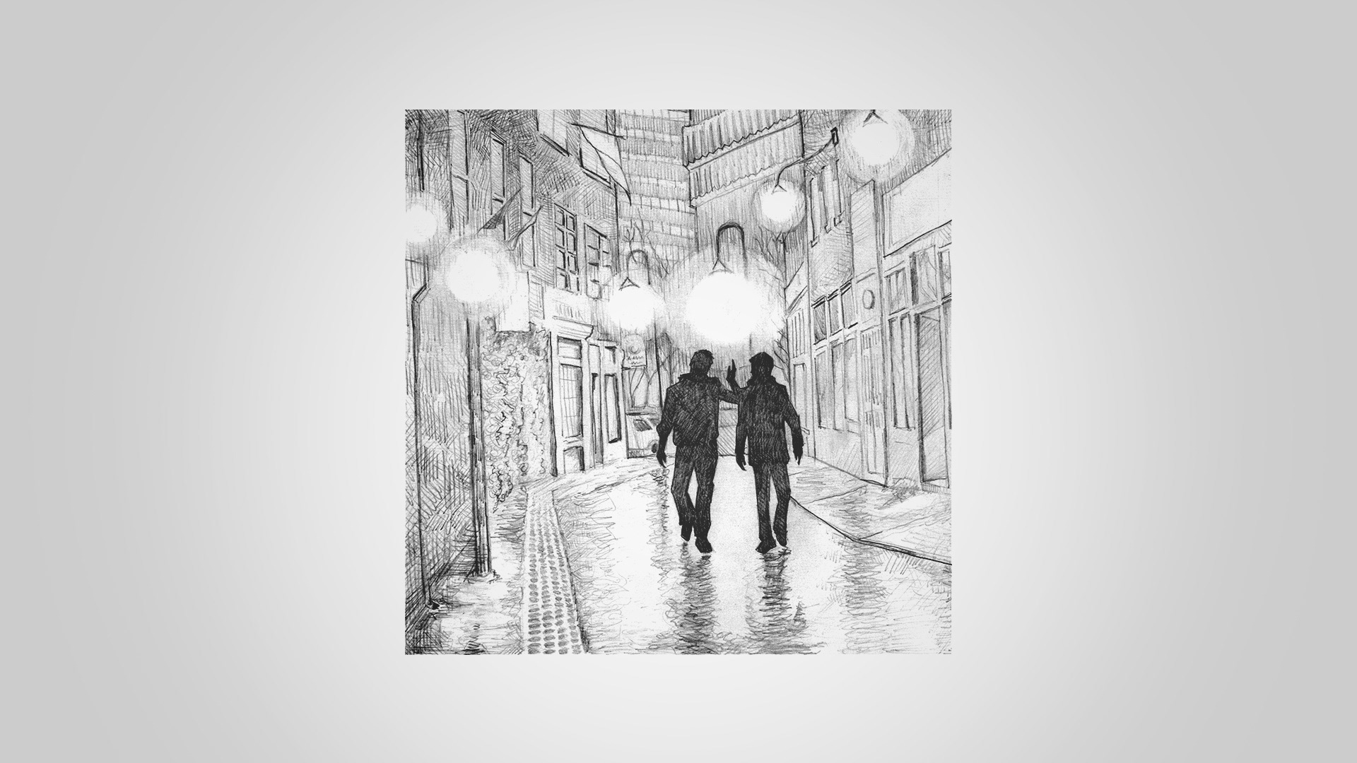 Custom Hand-drawn illustration for the album cover of the Ryanhood record "Start Somewhere"