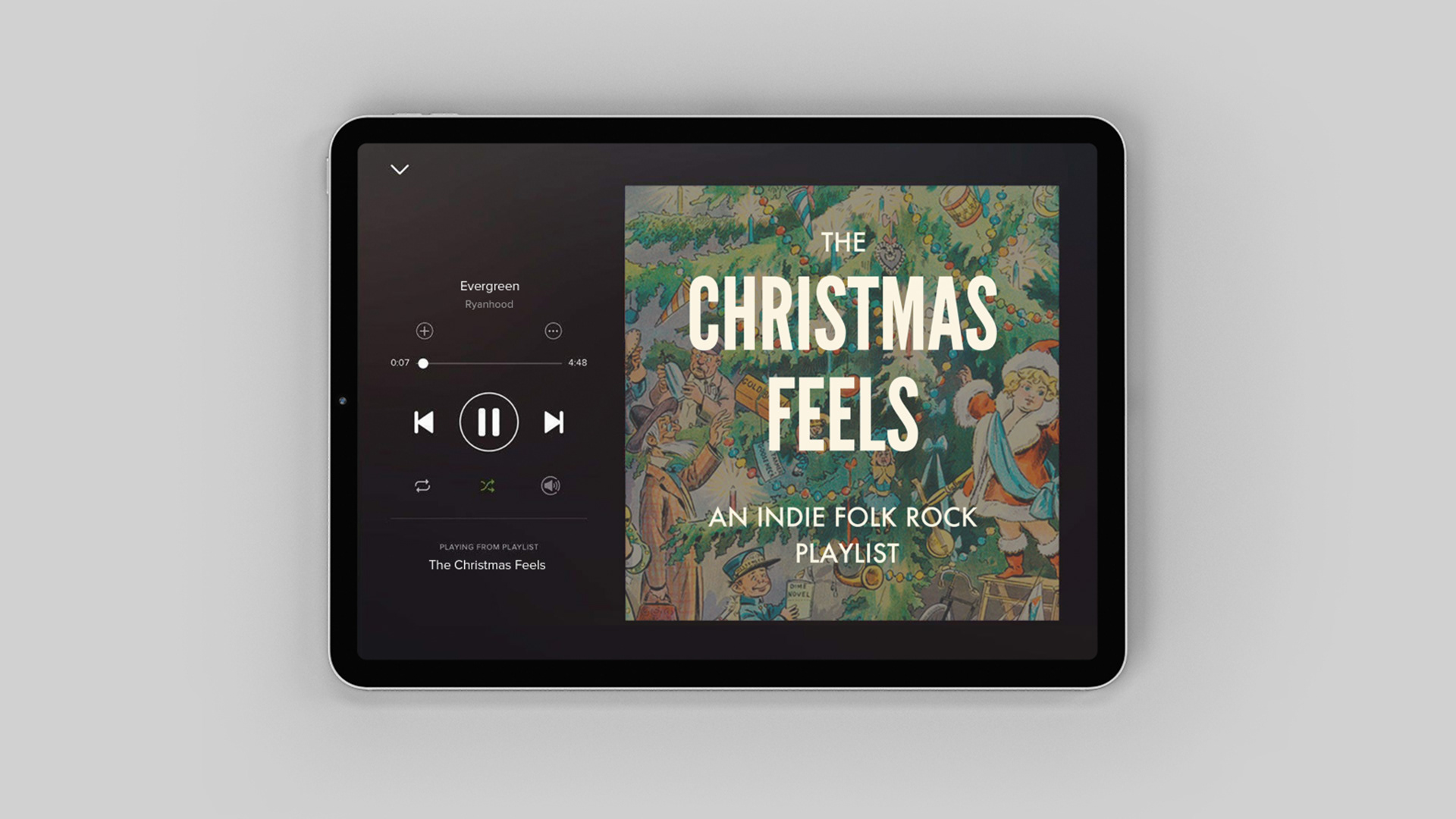 Tucson Spotify playlist cover image design for "The Christmas Feels"