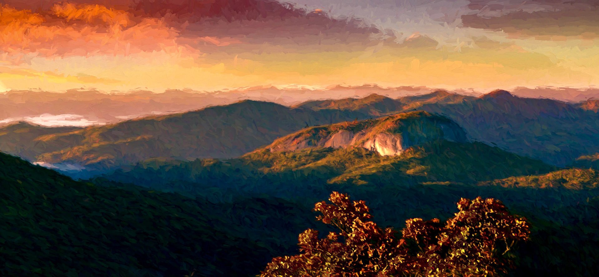 Sunrise Over Looking Glass Rock