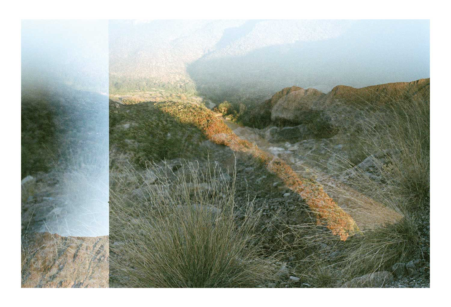 Photographie double exposition de paysages au Parc National Big Bend au Texas