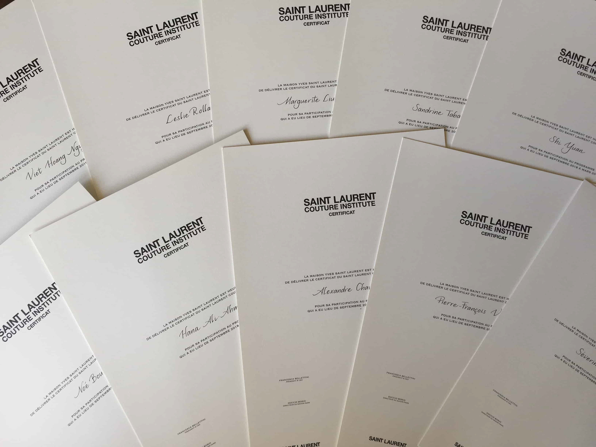 calligraphie saint laurent couture institute certificat ifm