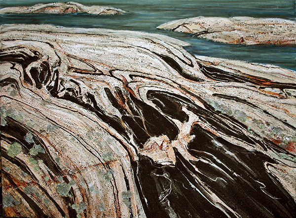 Coots Rock, Georgian Bay, 2013 - 3 x 4', SOLD