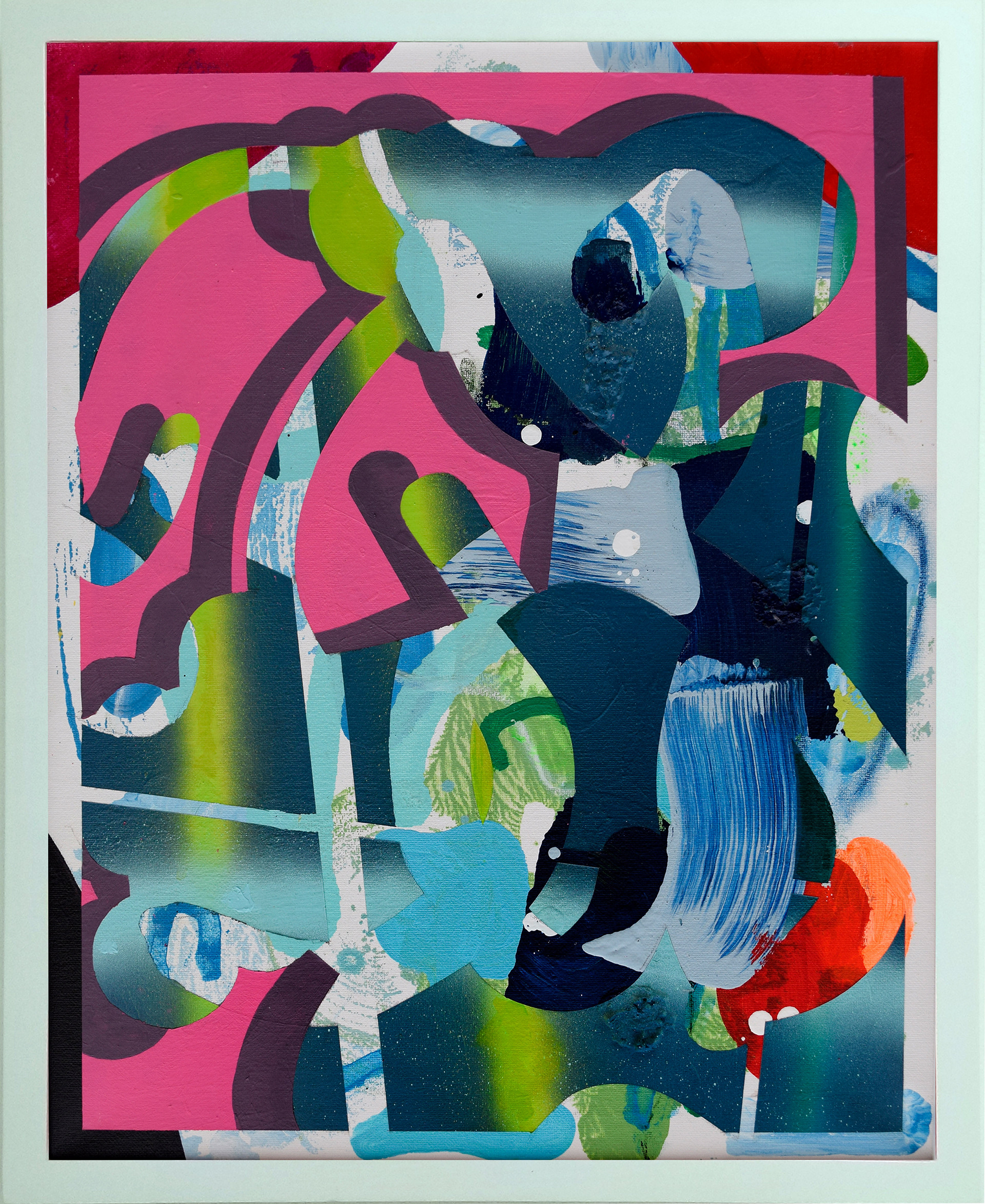 Popsicle, 2020, 18”x22”, mixed media on canvas
